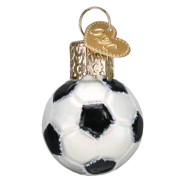 Gumdrop Mini Soccer Ball Glass Ornament