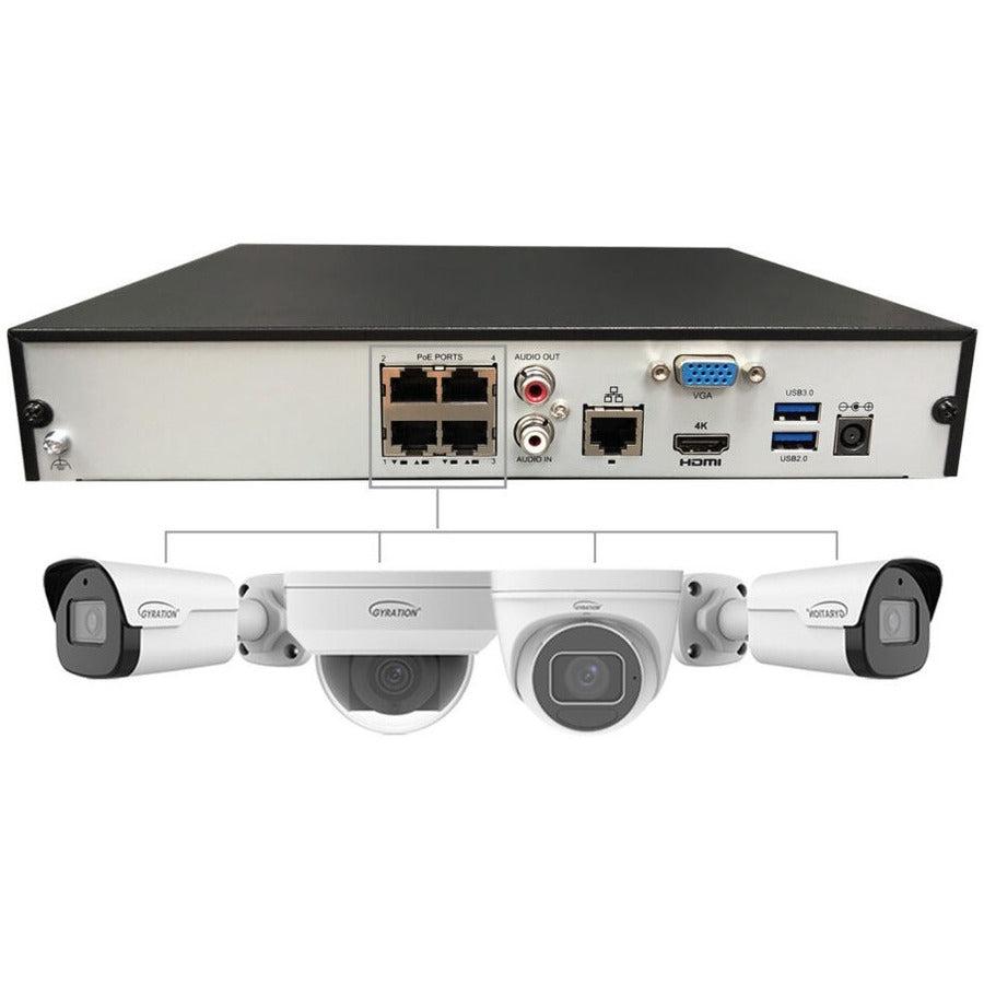 Gyration 4-Channel Network Video Recorder With PoE - 2 TB HDD