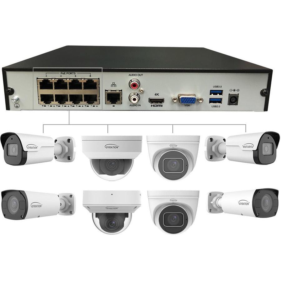 Gyration 8-Channel Network Video Recorder With PoE - 6 TB HDD