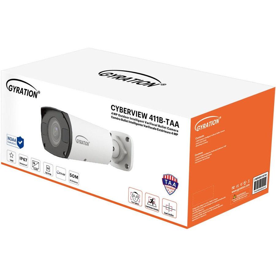Gyration CYBERVIEW 411B-TAA 4 Megapixel Indoor/Outdoor HD Network Camera - Color - Bullet - TAA Compliant