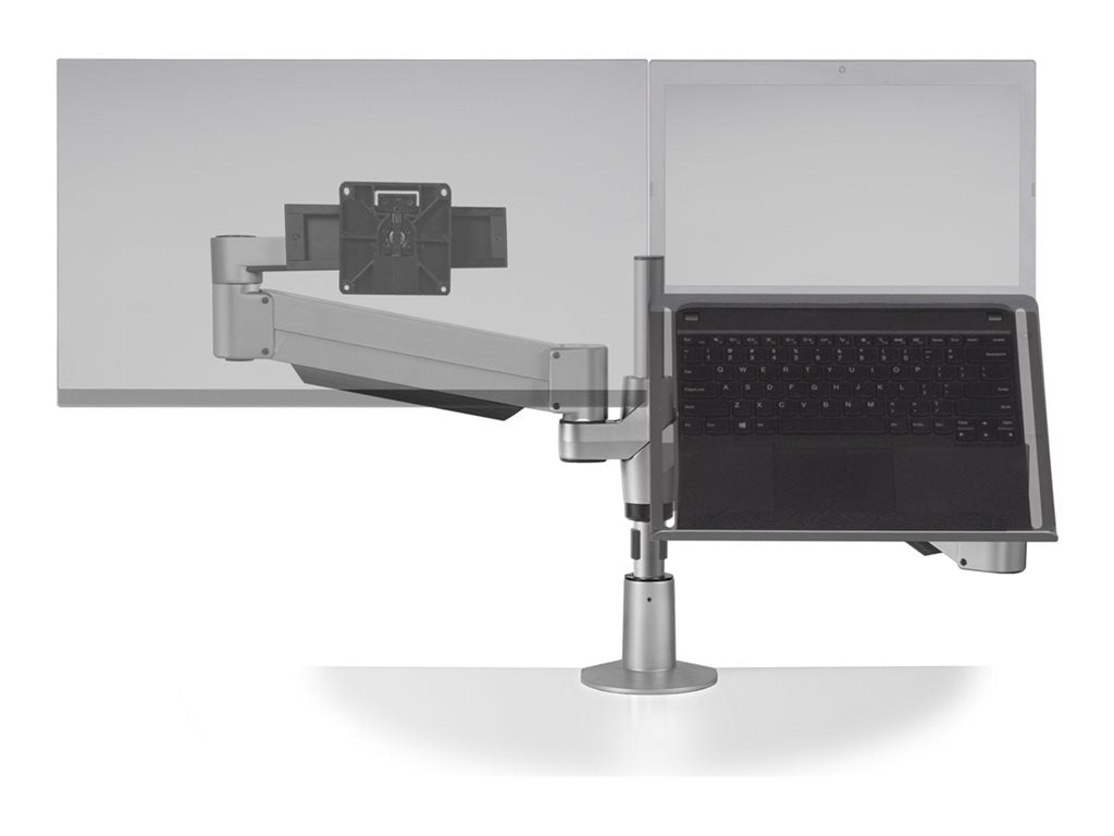 HAT Design Works Staxx - Stand - articulating - for LCD display / notebook - silver - screen size: up to 27 - desk-mountable" STX-2-500-SLD-8510-124