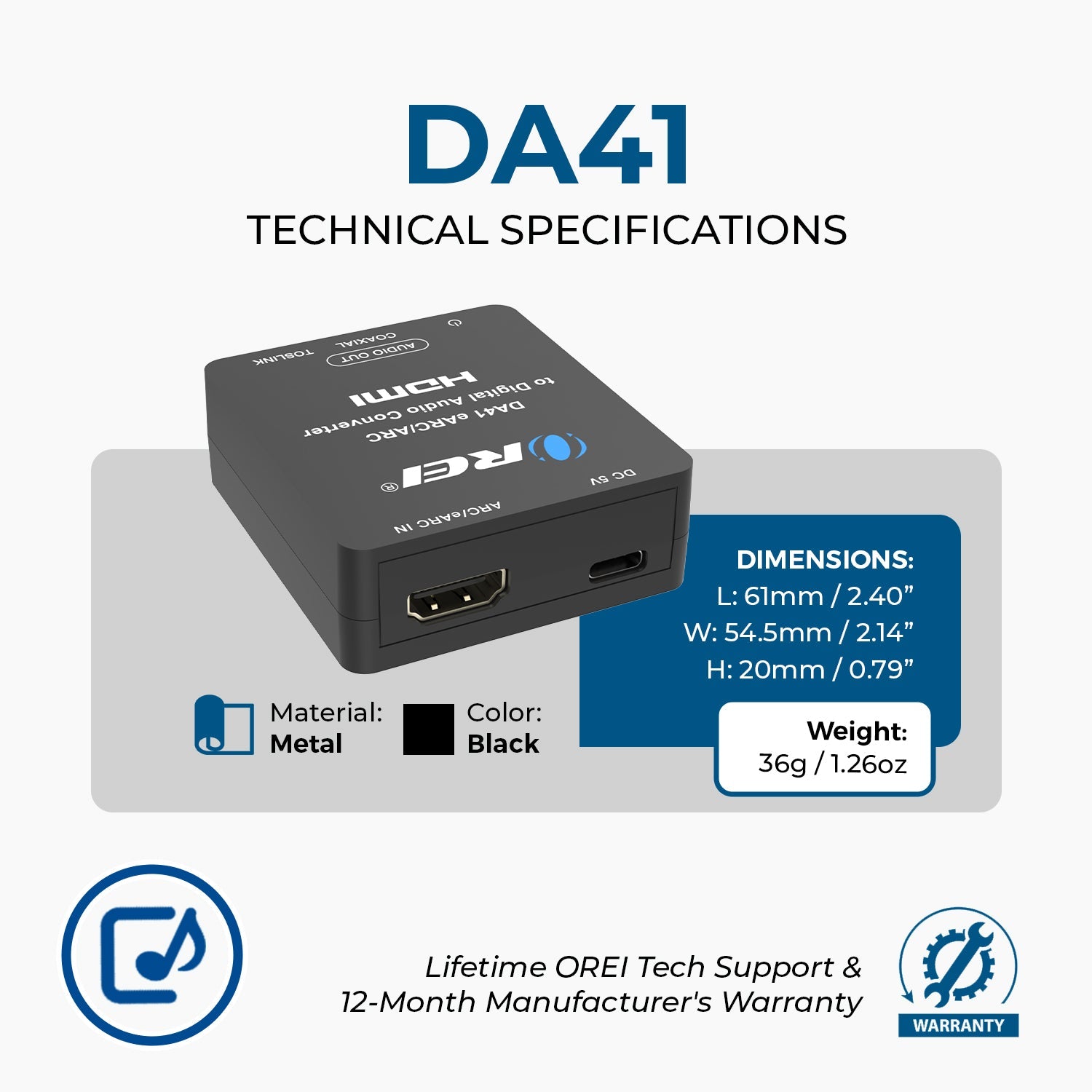 HDMI (ARC/eARC) To Digital Audio Converter (DA41)