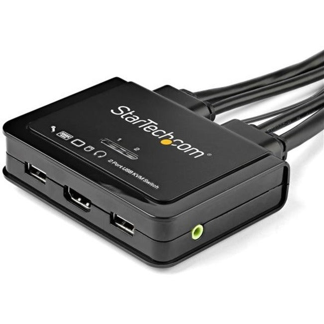HDMI KVM Switch 4K 60Hz - 2-Port USB Audio Remote Control | StarTech SV211HDUA4K