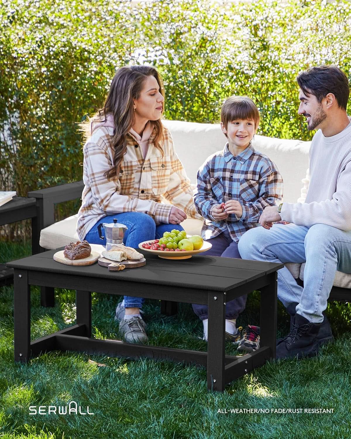 HDPE Outdoor Patio Furniture Set 7 Piece All Weather