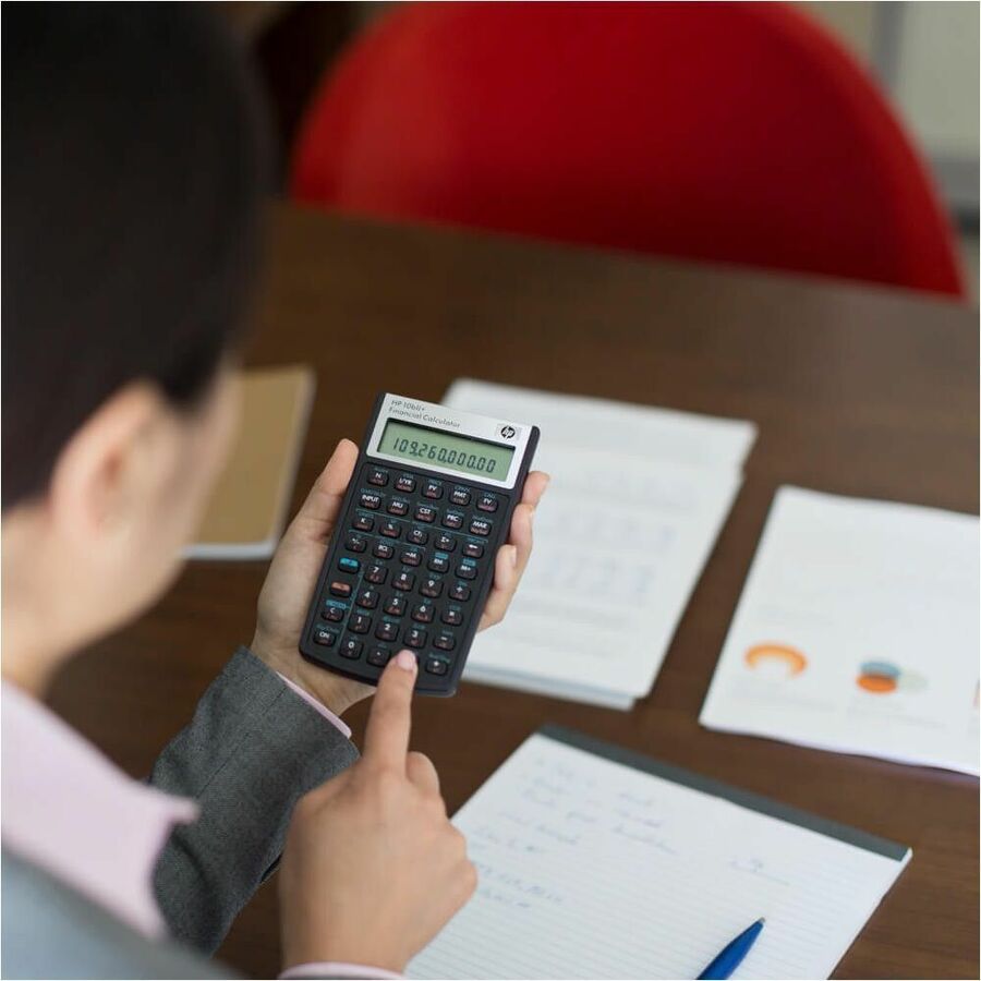 HP 10bII+ Financial Calculator - Power OFF Memory Protection - 1 Line(s) - 12 Digits -