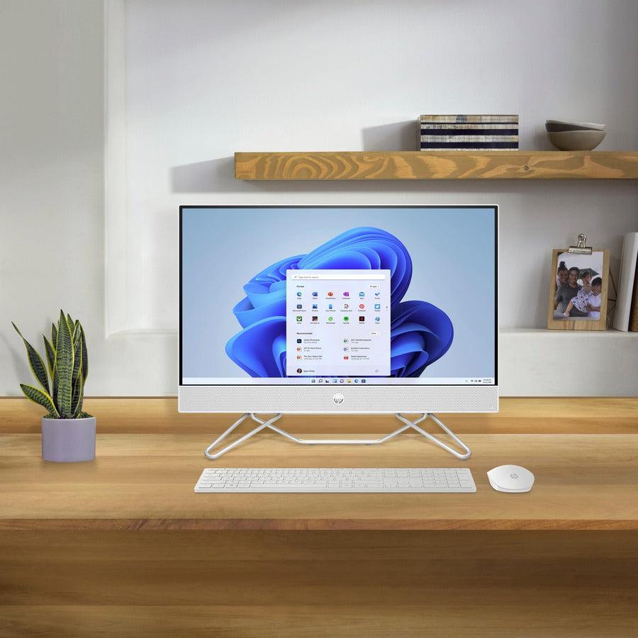 HP 24-cb0000i 24-cb0110 All-in-One Computer - Intel Celeron J4025 Dual-core (2 Core) 2 GHz - 4 GB RAM DDR4 SDRAM - 256 GB M.2 PCI Express NVMe SSD - 23.8" Full HD 1920 x 1080 Touchscreen Display - Desktop - Snow White