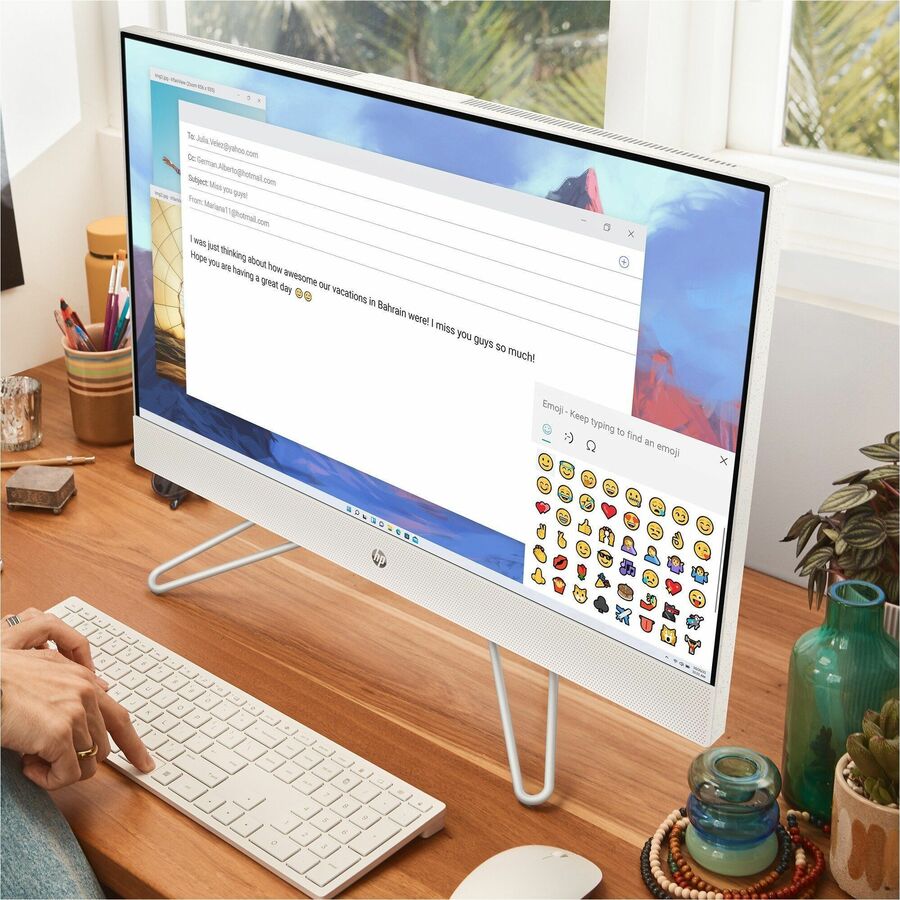 HP 27-cb0000a 27-cb0070 All-in-One Computer - AMD Ryzen 7 5700U Octa-core (8 Core) - 16 GB RAM DDR4 SDRAM - 512 GB M.2 PCI Express NVMe SSD - 27" Full HD 1920 x 1080 Touchscreen Display - Desktop - Starry White