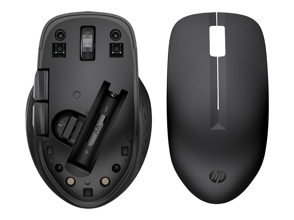 HP 435 - Mouse - ergonomic - 5 buttons - wireless - Bluetooth, 2.4 GHz - Bluetooth USB adapter - jack black - for Elite Mobile 3B4Q5AA#ABA