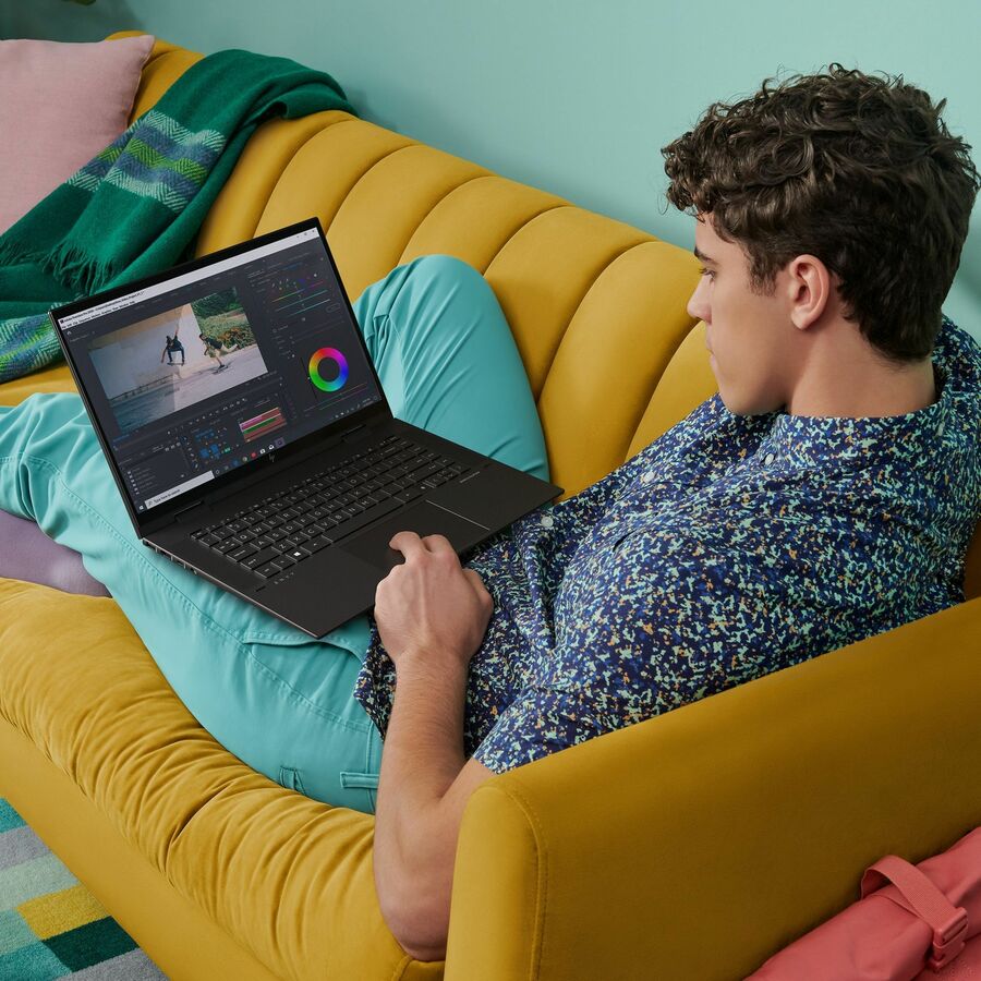 HP ENVY x360 15-eu1073cl 15.6" Touchscreen 2 in 1 Notebook - Full HD - 1920 x 1080 - AMD Ryzen 7 5825U Octa-core (8 Core) 2 GHz - 16 GB Total RAM - 512 GB SSD - Nightfall Black Aluminum - Refurbished