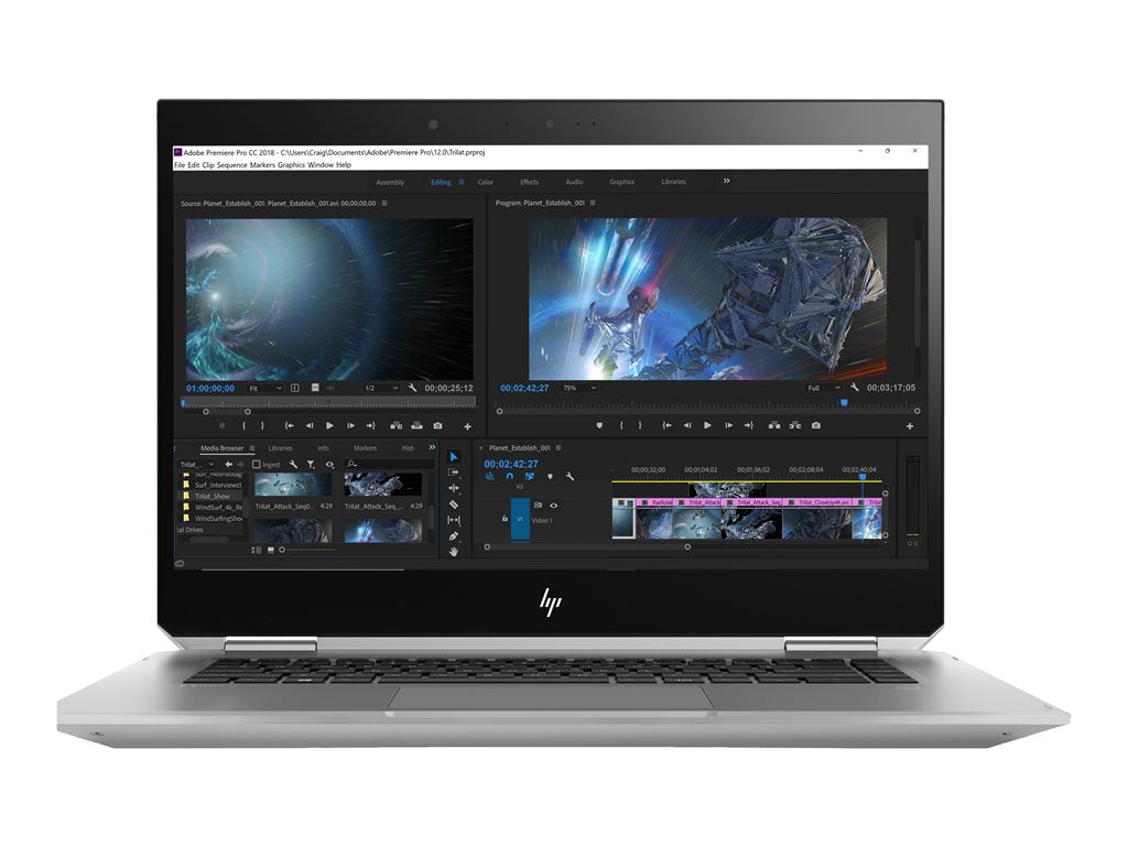 HP ZBook Studio x360 G5 Mobile Workstation - Flip design - Intel Xeon - E-2176M / up to 4.4 GHz - no OS - UHD Graphics