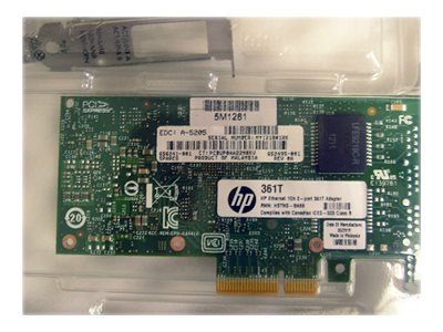 HPE 361T - Network adapter - PCIe 2.1 x4 - Gigabit Ethernet x 2 - for ProLiant DL580 Gen8, DL580 Gen8 Base, DL580 Gen8