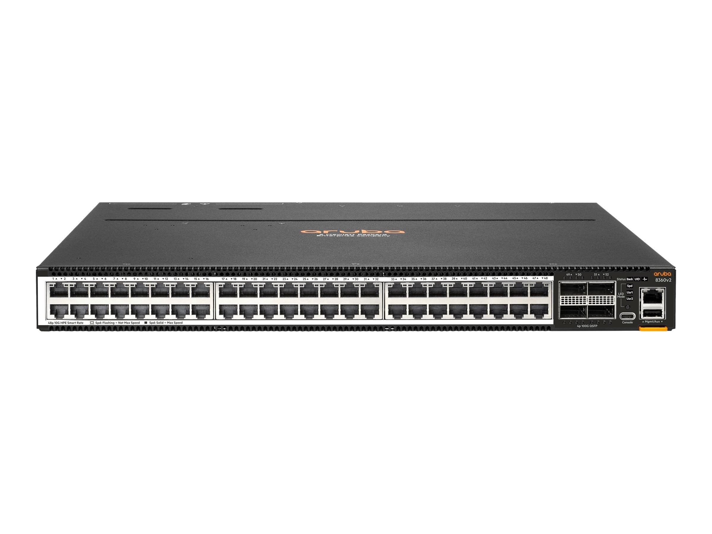 HPE Aruba CX 8360-48XT4C v2 - Switch - L3 - managed - 48 x 100/1000/10000 + 4 x 40/100 Gigabit QSFP+ / QSFP28 - back to front R9G13A#B2E