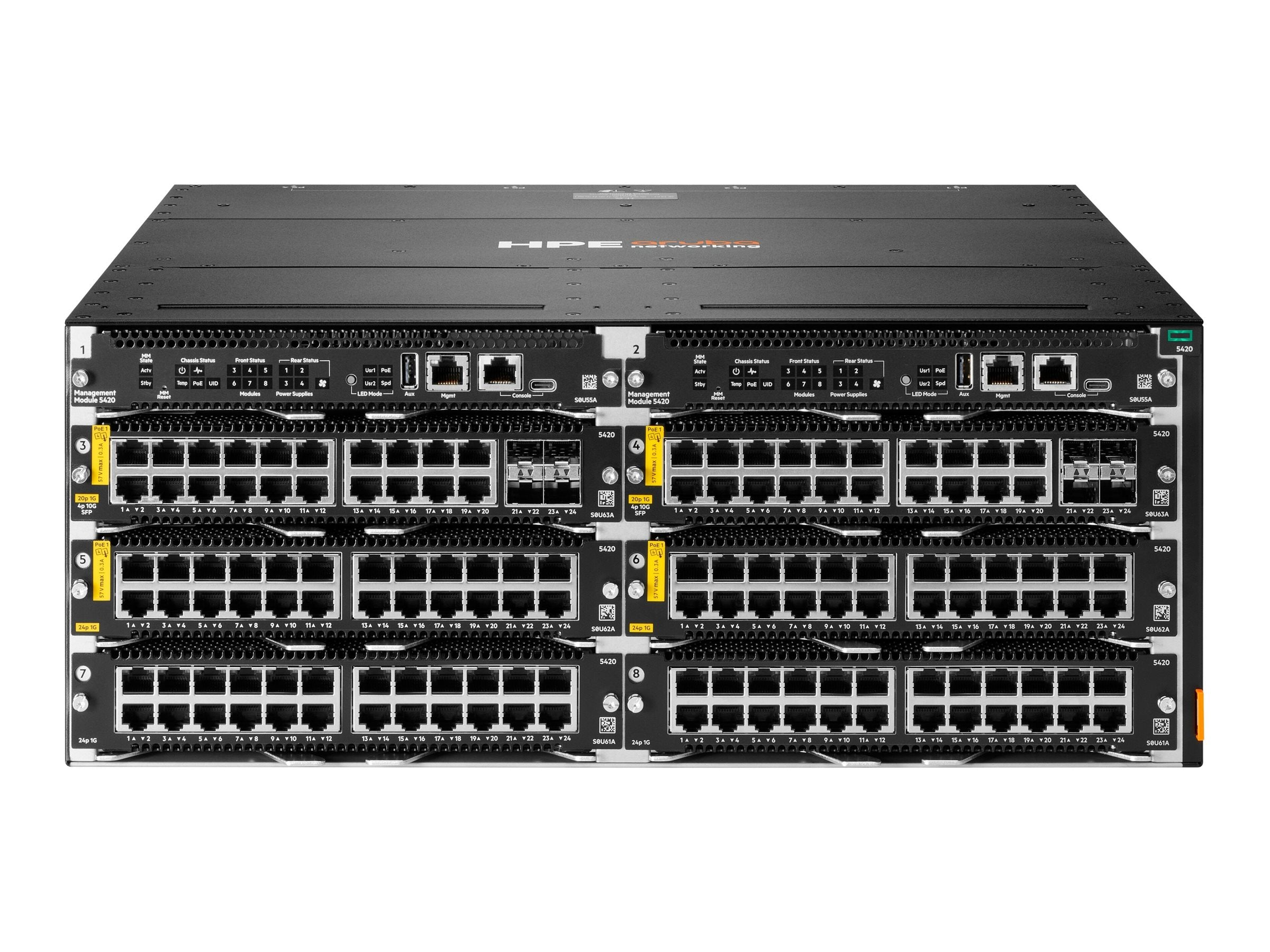 HPE Aruba Networking CX 5420 8p Smart Rate 1G/2.5G/5G/10G Class8 PoE Module - Switch - L3 - managed - 8 x 1/2.5/5/10GBase-T (PoE++) S0U65A