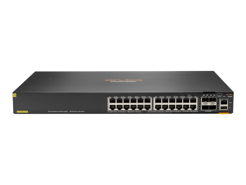 HPE Aruba Networking CX 6200F 24G 4SFP Switch - Switch - Max. Stacking Distance 10 kms - L3 - managed - 24 x 10/100/1000 + 4 S0M81A#B2B