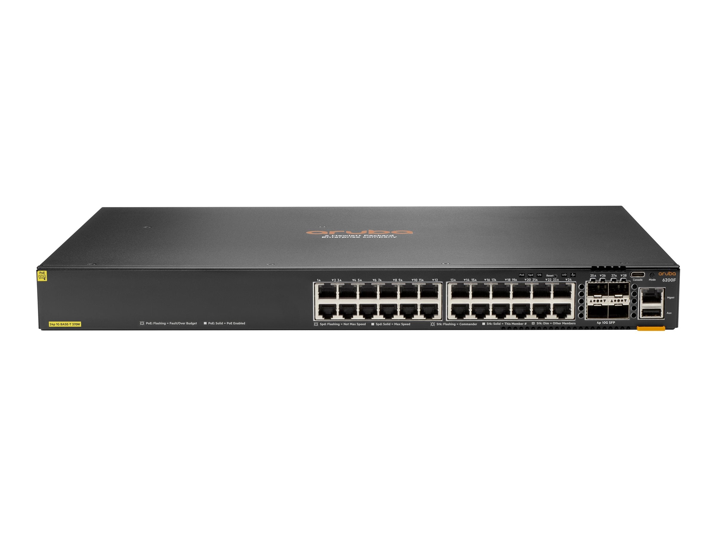 HPE Aruba Networking CX 6200F 24G 4SFP Switch - Switch - Max. Stacking Distance 10 kms - L3 - managed - 24 x 10/100/1000 + 4 S0M81A#B2B