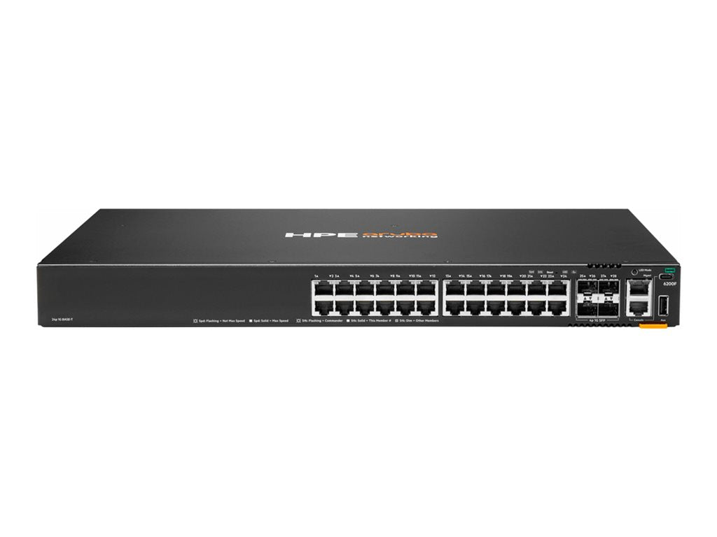 HPE Aruba Networking CX 6200F 24G 4SFP TAA Switch - Switch - Max. Stacking Distance 10 kms - L3 - managed - 24 x 10/100/1000 S0G13A
