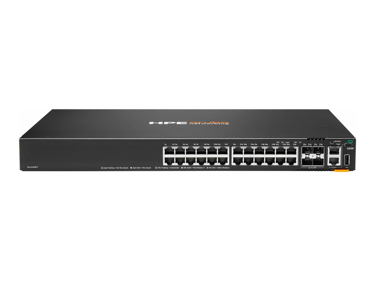 HPE Aruba Networking CX 6200F 24G 4SFP TAA Switch - Switch - Max. Stacking Distance 10 kms - L3 - managed - 24 x 10/100/1000 S0G13A