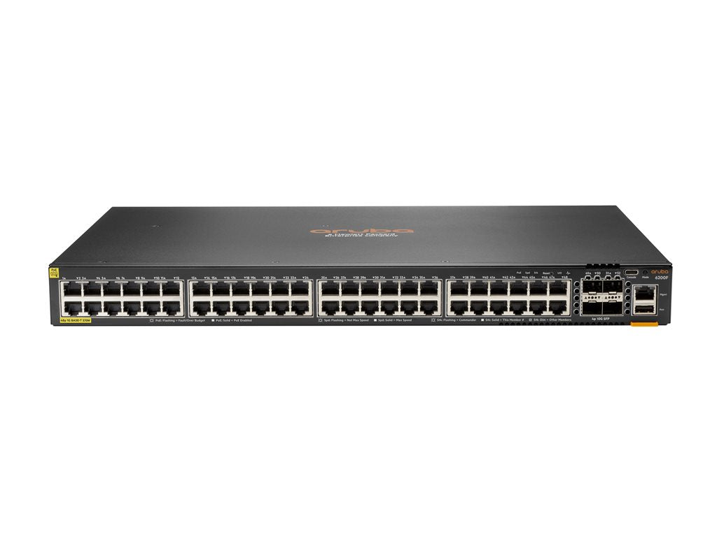 HPE Aruba Networking CX 6200F 48G 4SFP Switch - Switch - Max. Stacking Distance 10 kms - L3 - managed - 48 x 10/100/1000 + 4 S0M83A#B2E