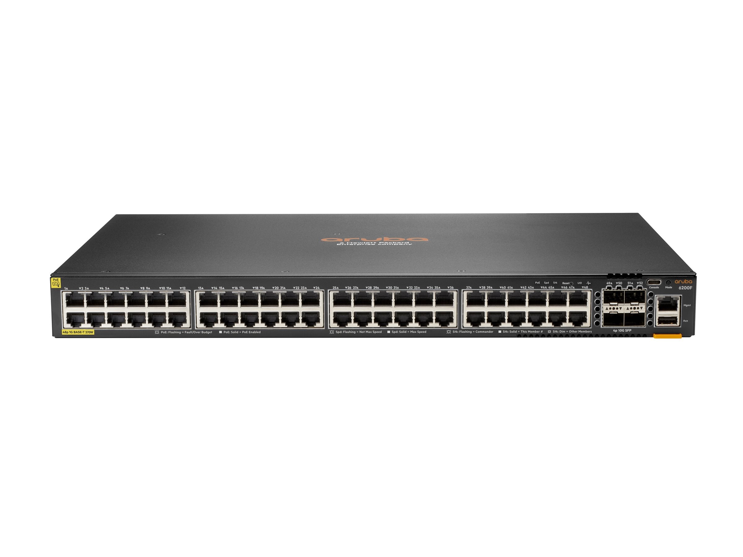 HPE Aruba Networking CX 6200F 48G 4SFP Switch - Switch - Max. Stacking Distance 10 kms - L3 - managed - 48 x 10/100/1000 + 4 S0M83A#B2E