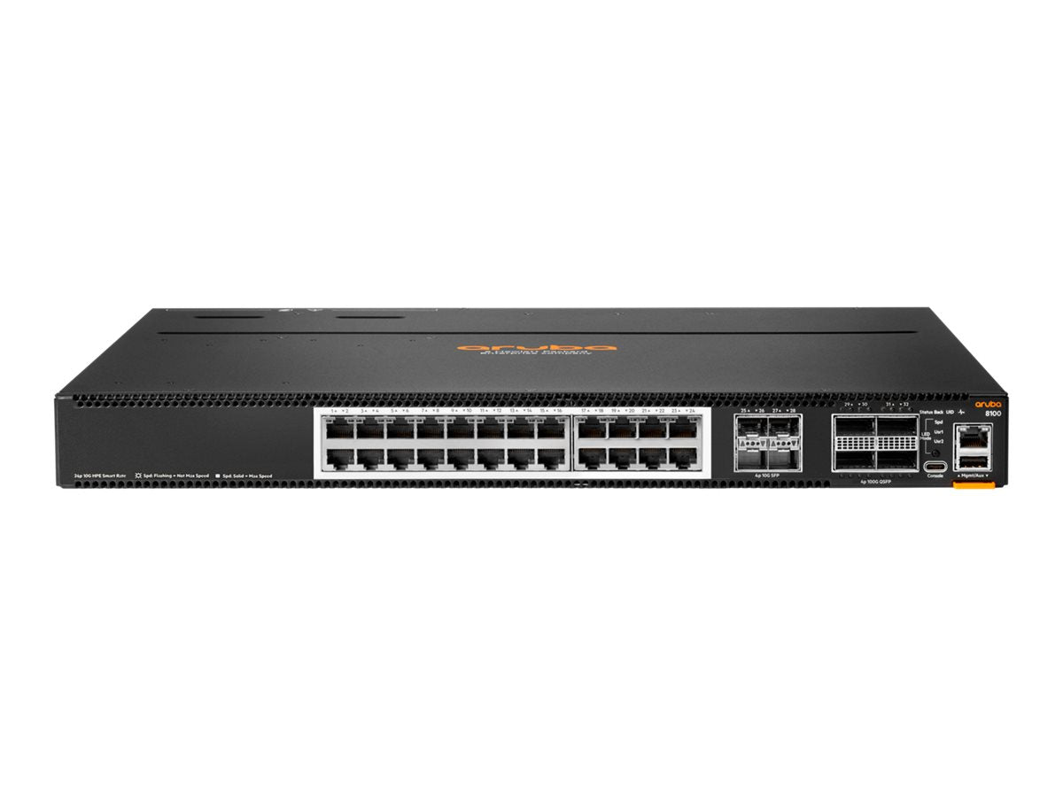 HPE Aruba Networking CX 8100 24x10GBase-T 4x10G SFP+ 4x40/100G QSFP28 Switch - Spare Only - switch - L3 - managed - 24 x 100/1000/2.5G/5G/10GBase-T R9W95A