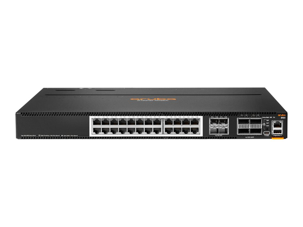HPE Aruba Networking CX 8100 24x10GBase-T 4x10G SFP+ 4x40/100G QSFP28 Switch - Switch - L3 - managed - 24 x 100/1000/2.5G/5G/10GBase-T R9W88A#B2B