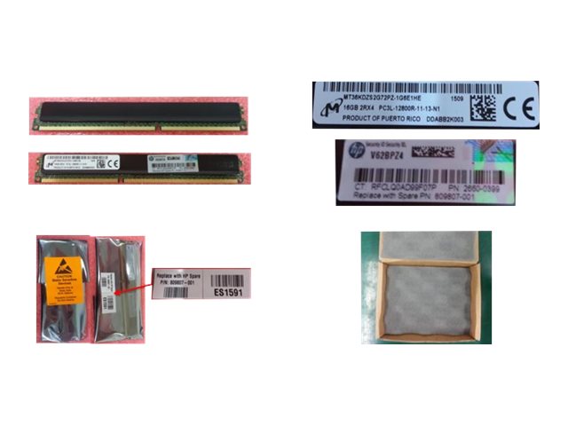 HPE - DDR3L - module - 16 GB - DIMM 240-pin very low profile - 1600 MHz / PC3L-12800 - 1.35 V - registered - ECC - for