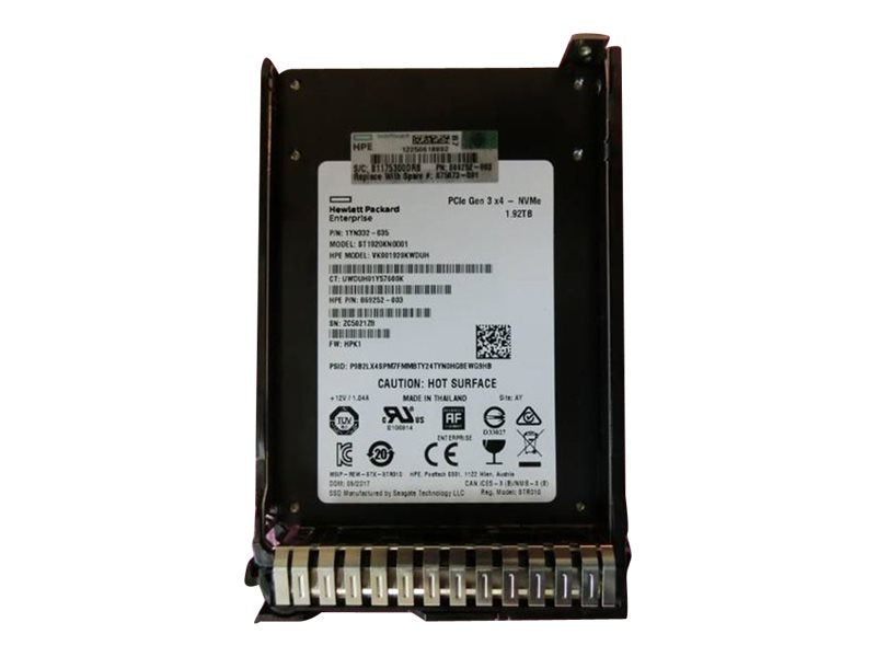 HPE - SSD - Read Intensive - 1.92 TB - hot-swap - 2.5 SFF - PCIe x4 (NVMe) - with HPE Smart Carrier NVMe"