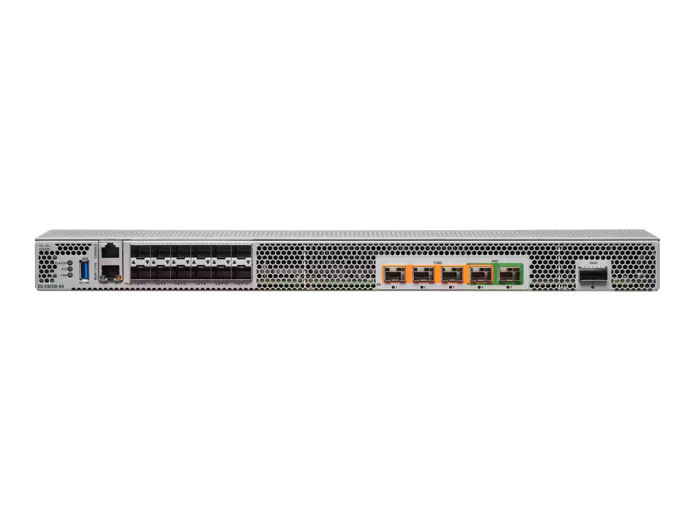 HPE StoreFabric C-series SN6640C Multiservice Switch - Switch - 12 x 32Gb Fibre Channel SFP+ + 4 x 10 Gigabit FCIP + 2 x 25 Gigabit R8M67A
