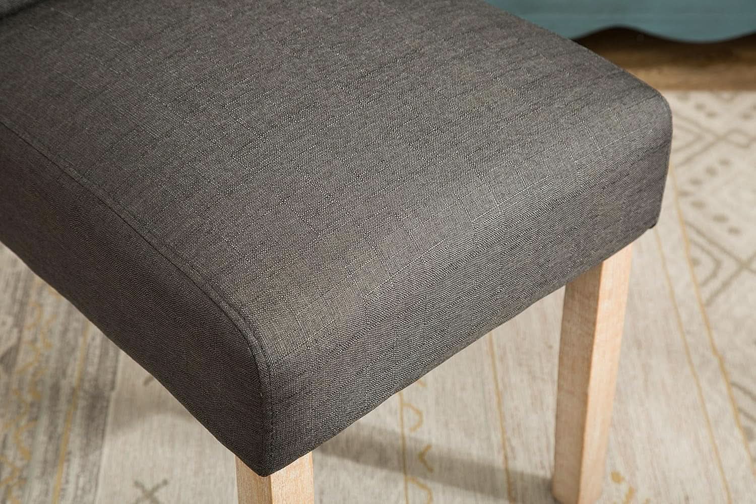 Habit Solid Wood Tufted Parsons Charcoal Dining Chairs Set Of 2
