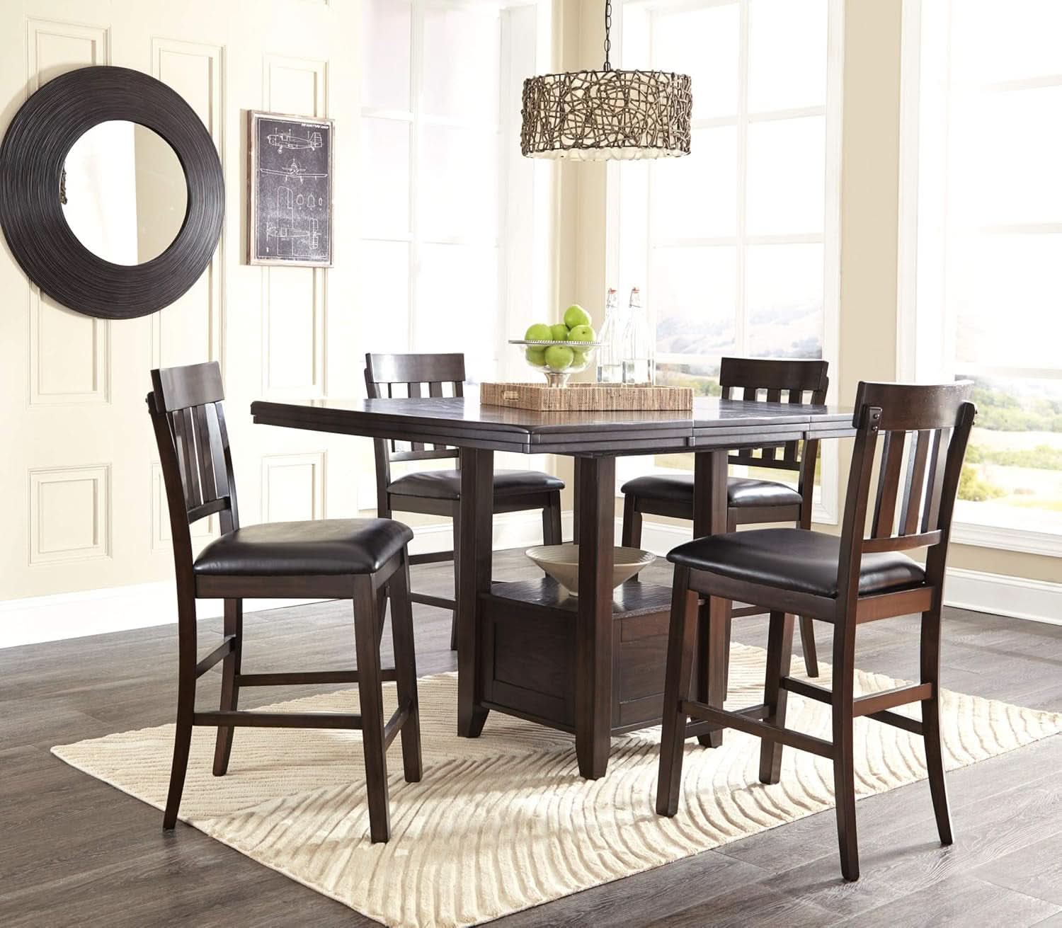Haddigan 24 Inch Dark Brown Upholstered Bar Stool Set Of 2