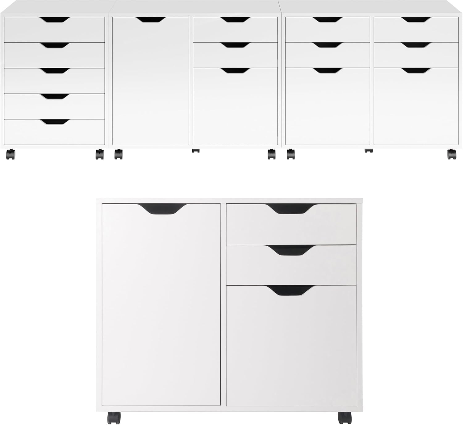 Halifax White Mobile Filing Cabinet With 3 Drawers