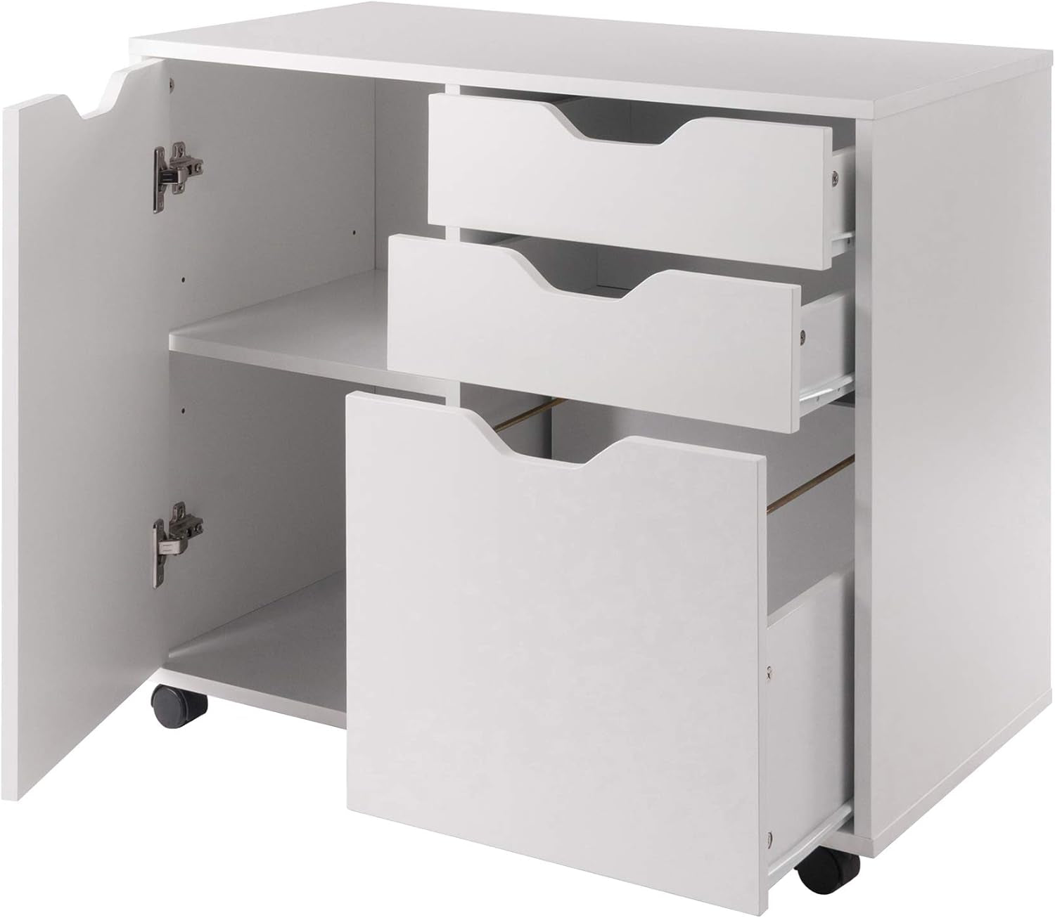 Halifax White Mobile Filing Cabinet With 3 Drawers