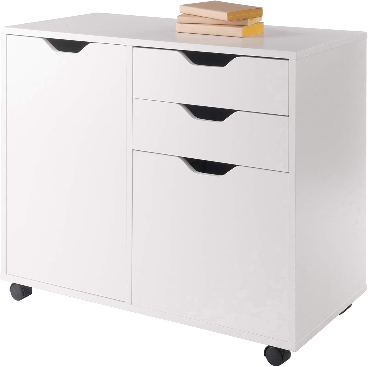 Halifax White Mobile Filing Cabinet With 3 Drawers