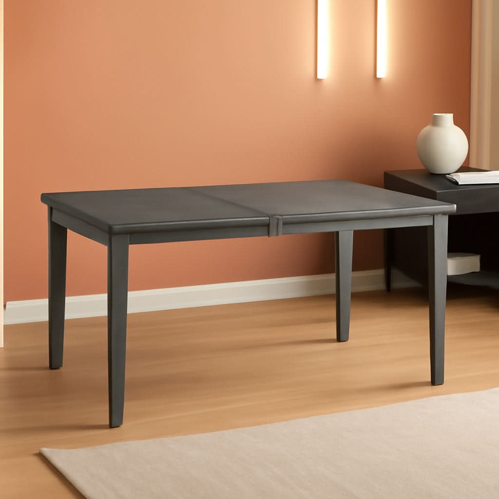 Hallanden Modern Farmhouse Butterfly Extension Dining Table Dark Gray