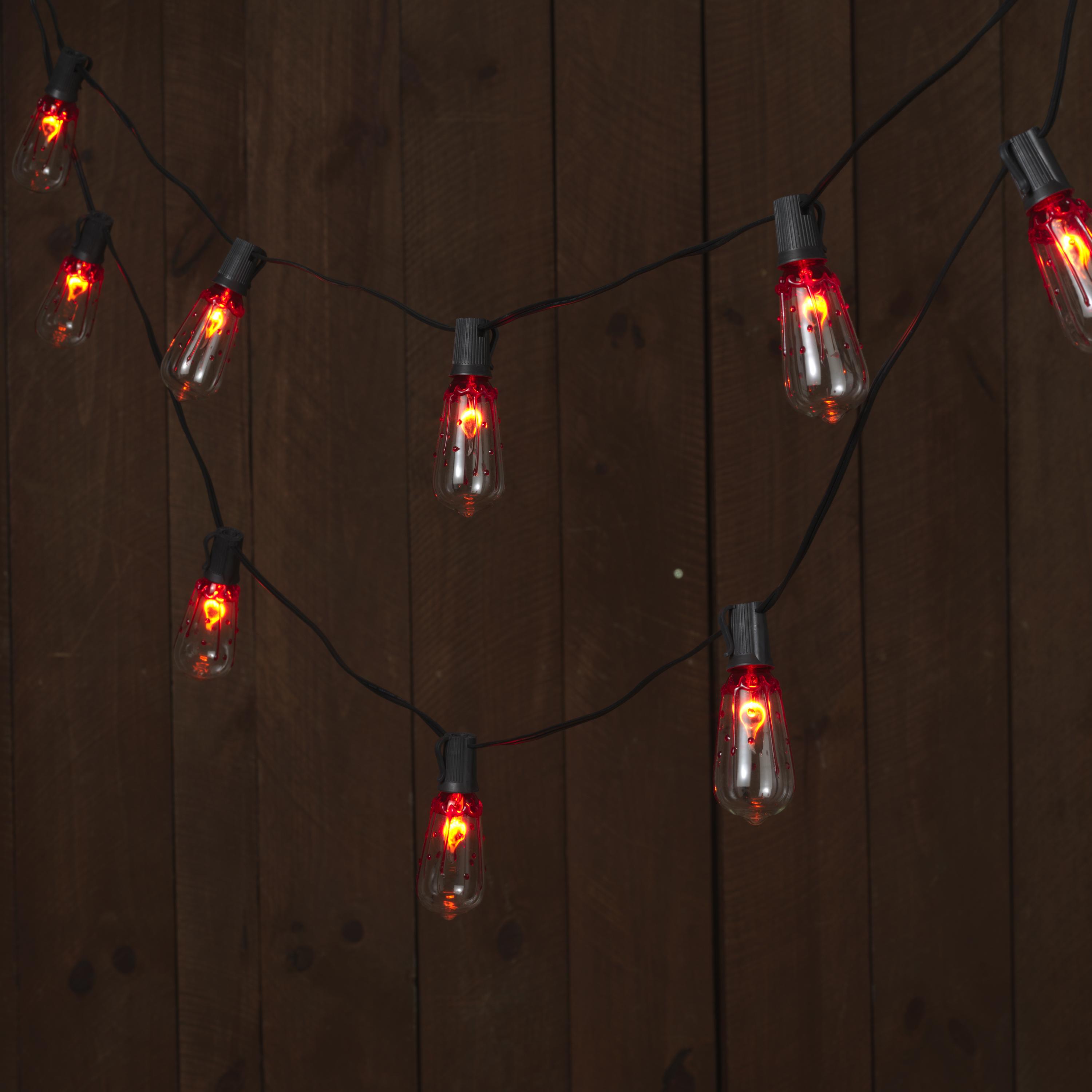 Halloween 10 Light 'Bloody' Flicker Flame Light Set