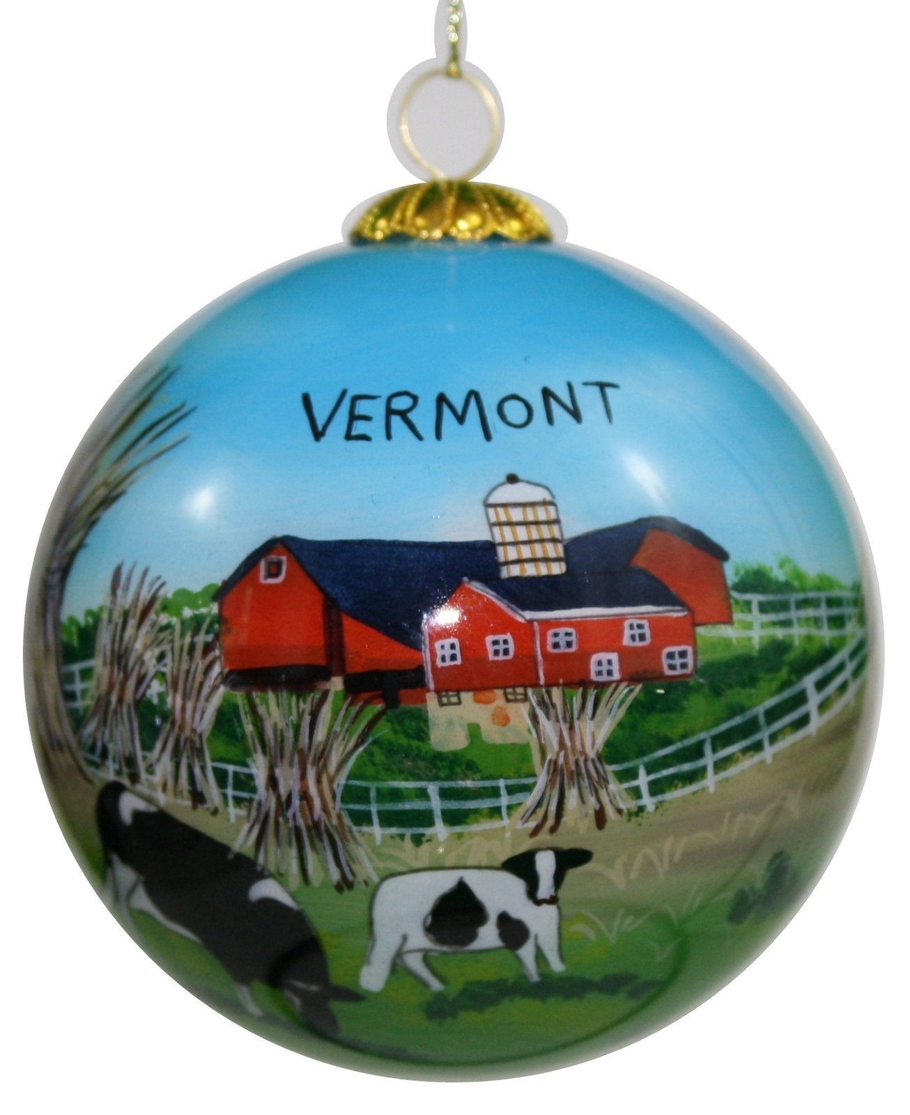 Hand Painted Glass Globe Ornament - The Shelburne Country Store