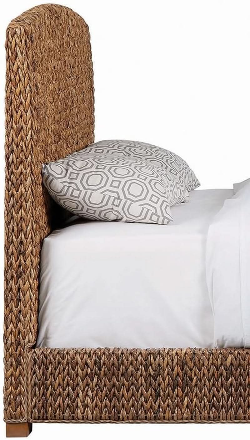 Hand Woven Banana Leaf Queen Size Headboard Amber