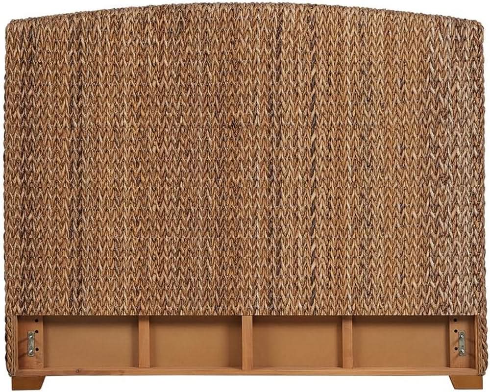 Hand Woven Banana Leaf Queen Size Headboard Amber