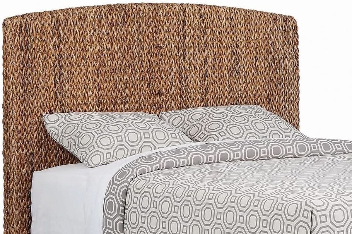 Hand Woven Banana Leaf Queen Size Headboard Amber
