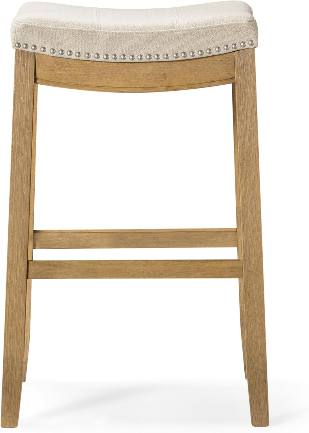 Handcrafted Backless Bar Stool With Plush Upholstered Seat