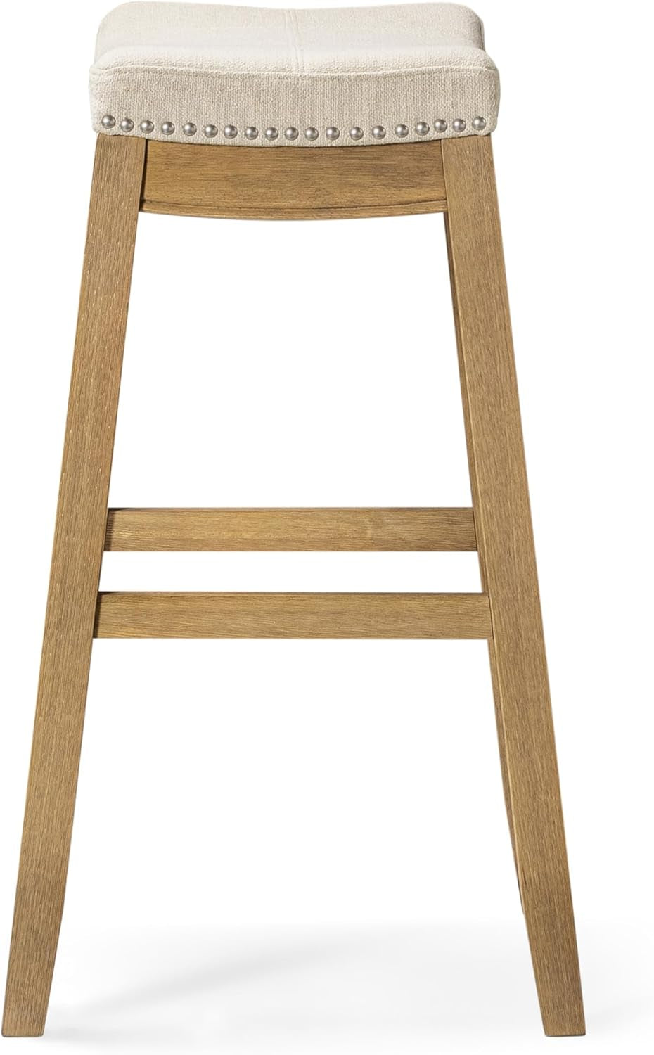 Handcrafted Backless Bar Stool With Plush Upholstered Seat
