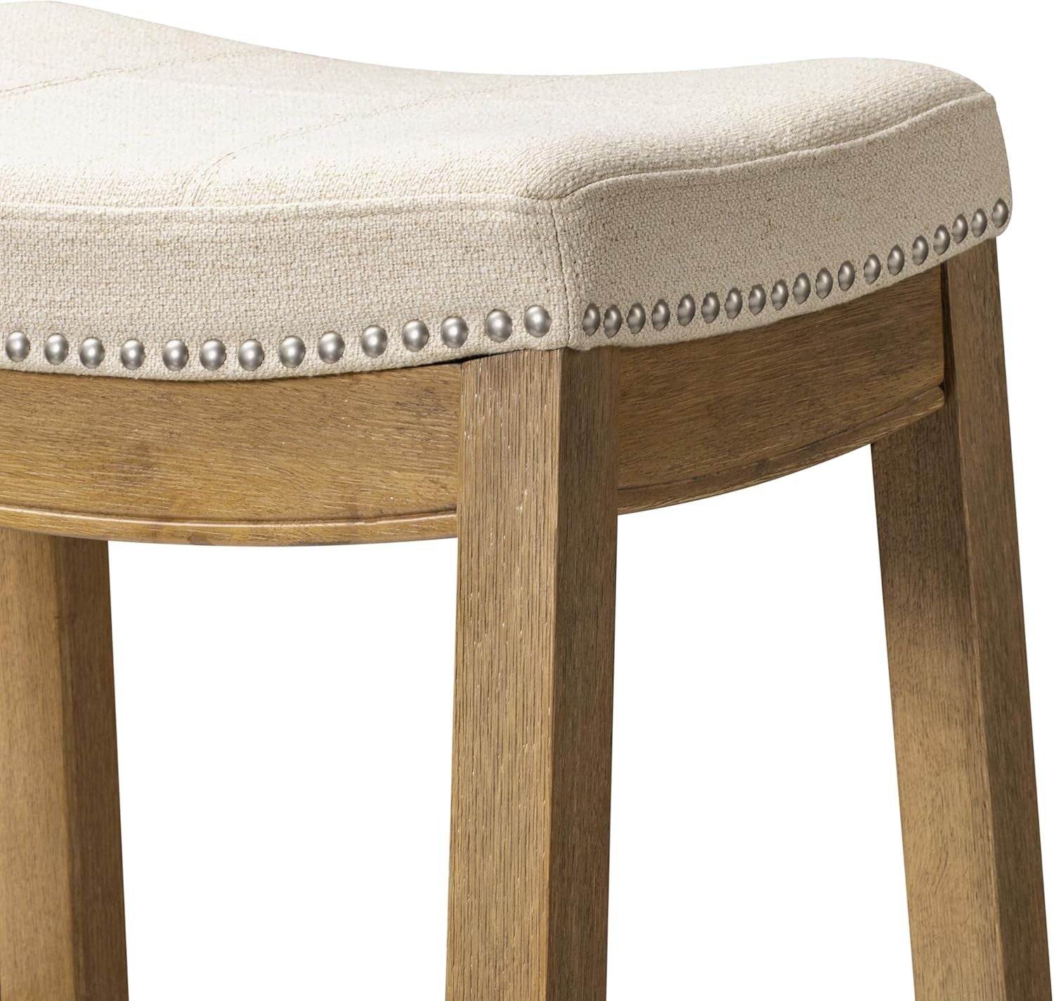Handcrafted Backless Bar Stool With Plush Upholstered Seat