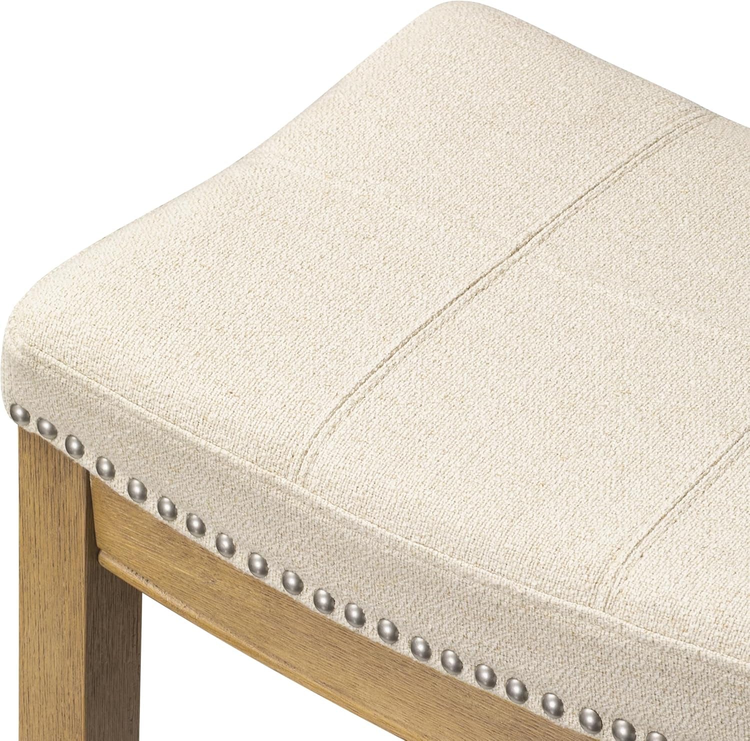 Handcrafted Backless Bar Stool With Plush Upholstered Seat