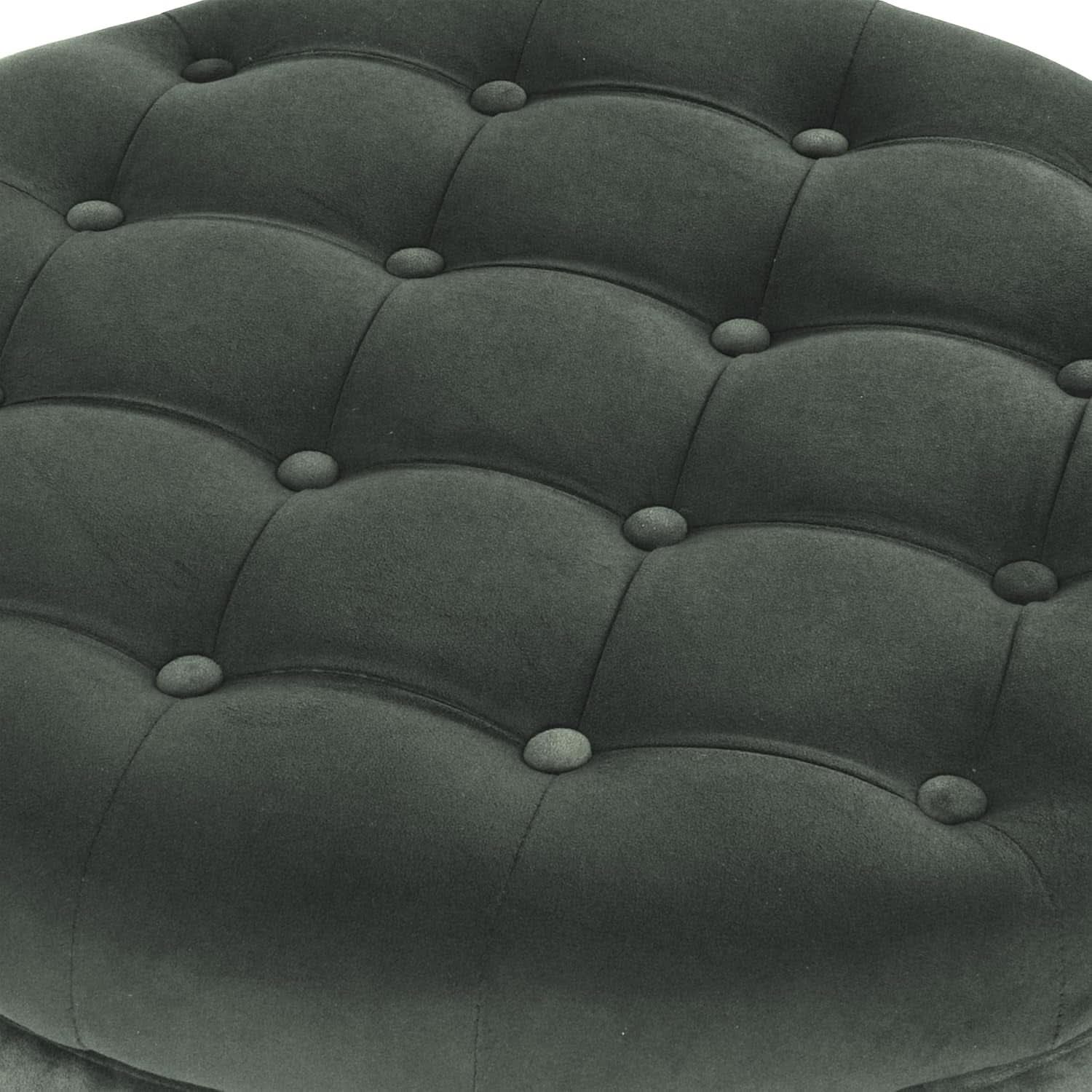 Handcrafted Loden Green Velvet Storage Ottoman 28In