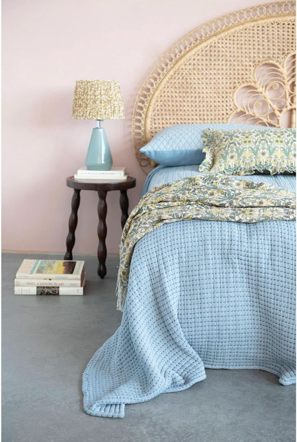 Handmade Rattan King Size Headboard Boho Style Design