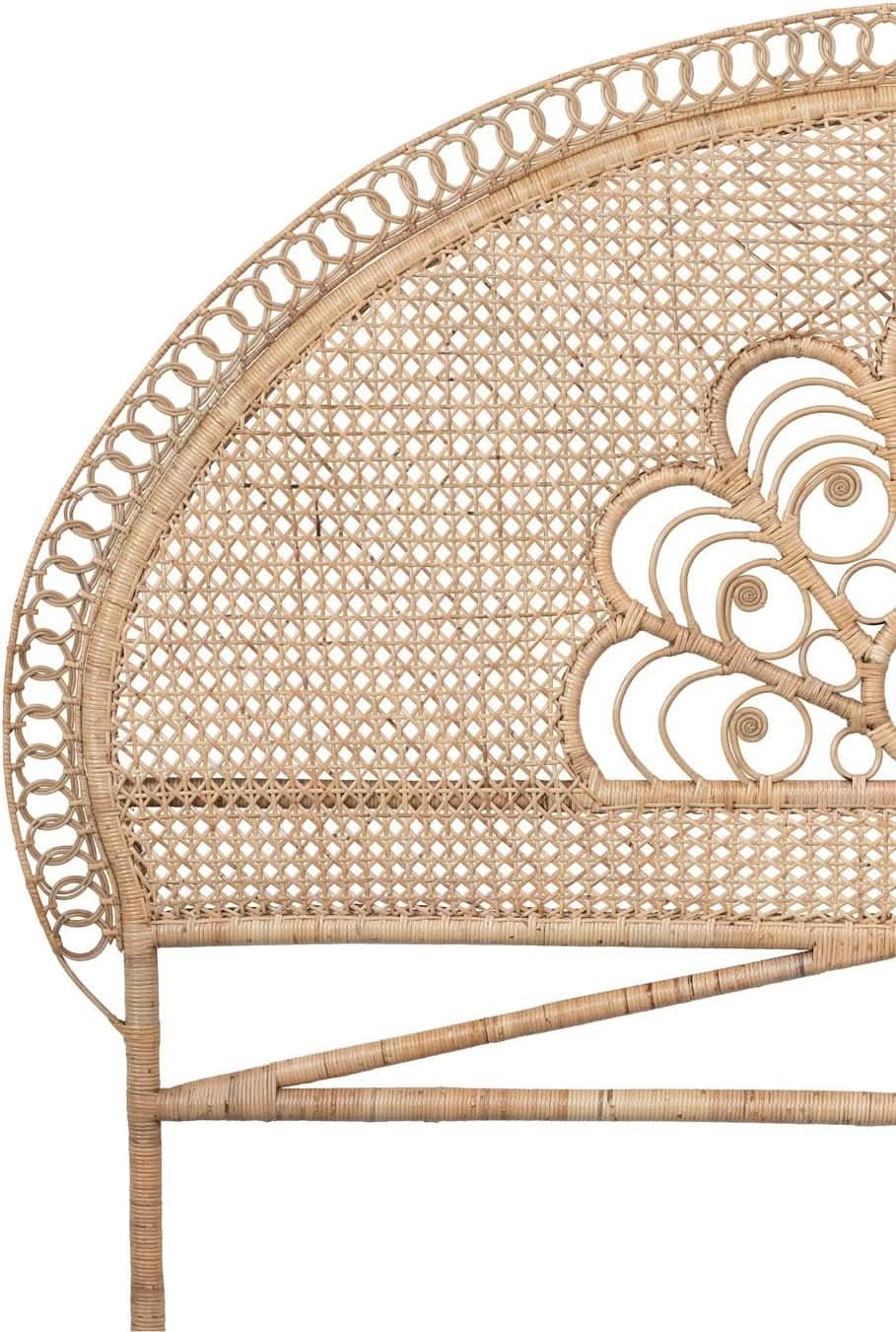 Handmade Rattan King Size Headboard Boho Style Design