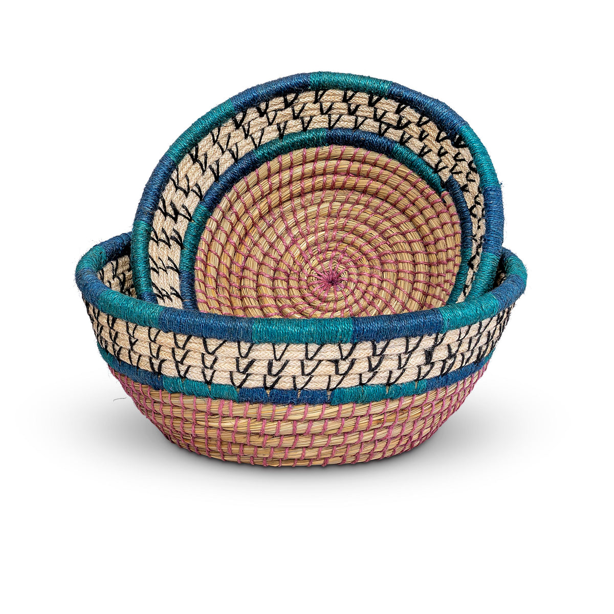 Handwoven Natural Grass Basket -