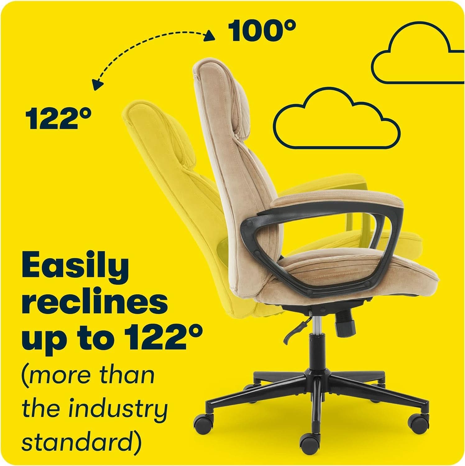 Hannah Executive Ergonomic Office Chair With Lumbar Support Beige Microfiber