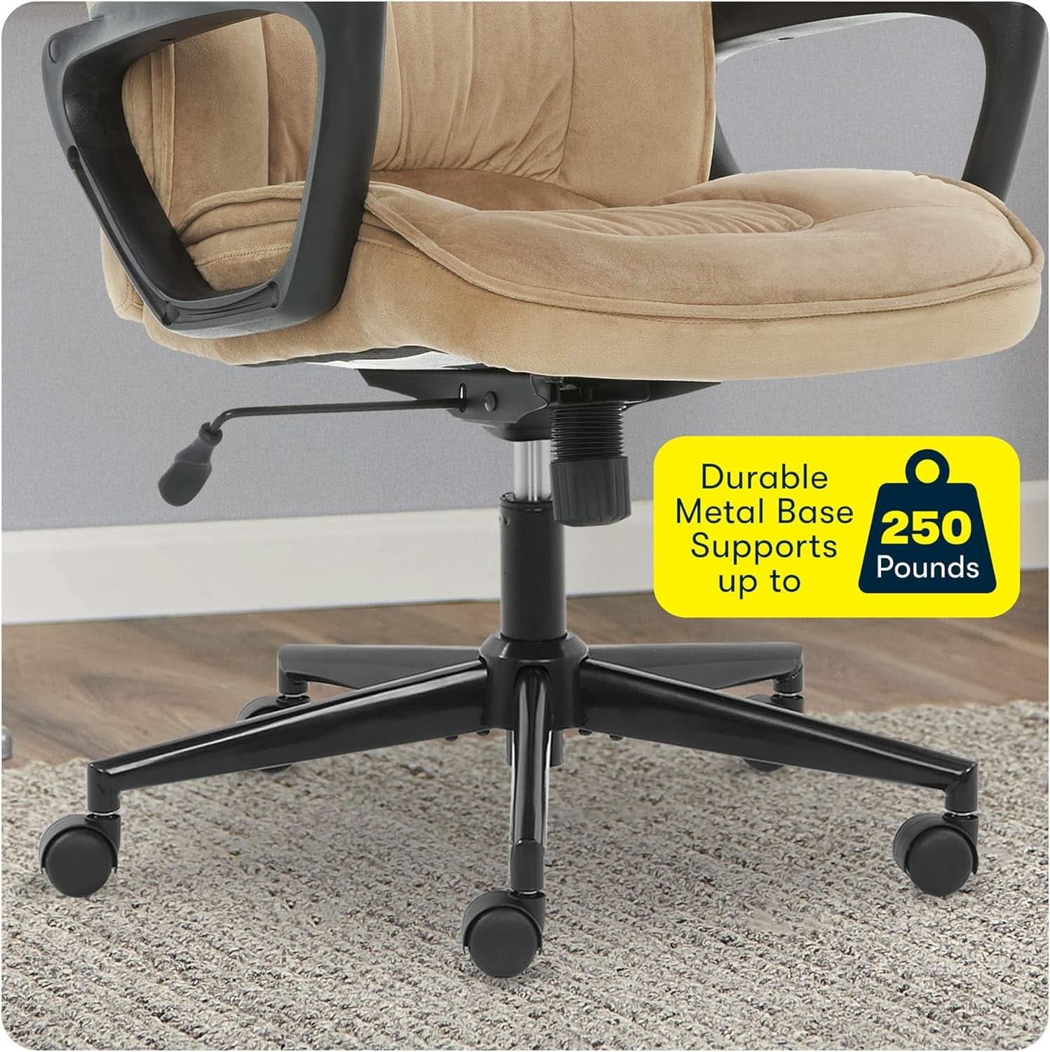 Hannah Executive Ergonomic Office Chair With Lumbar Support Beige Microfiber