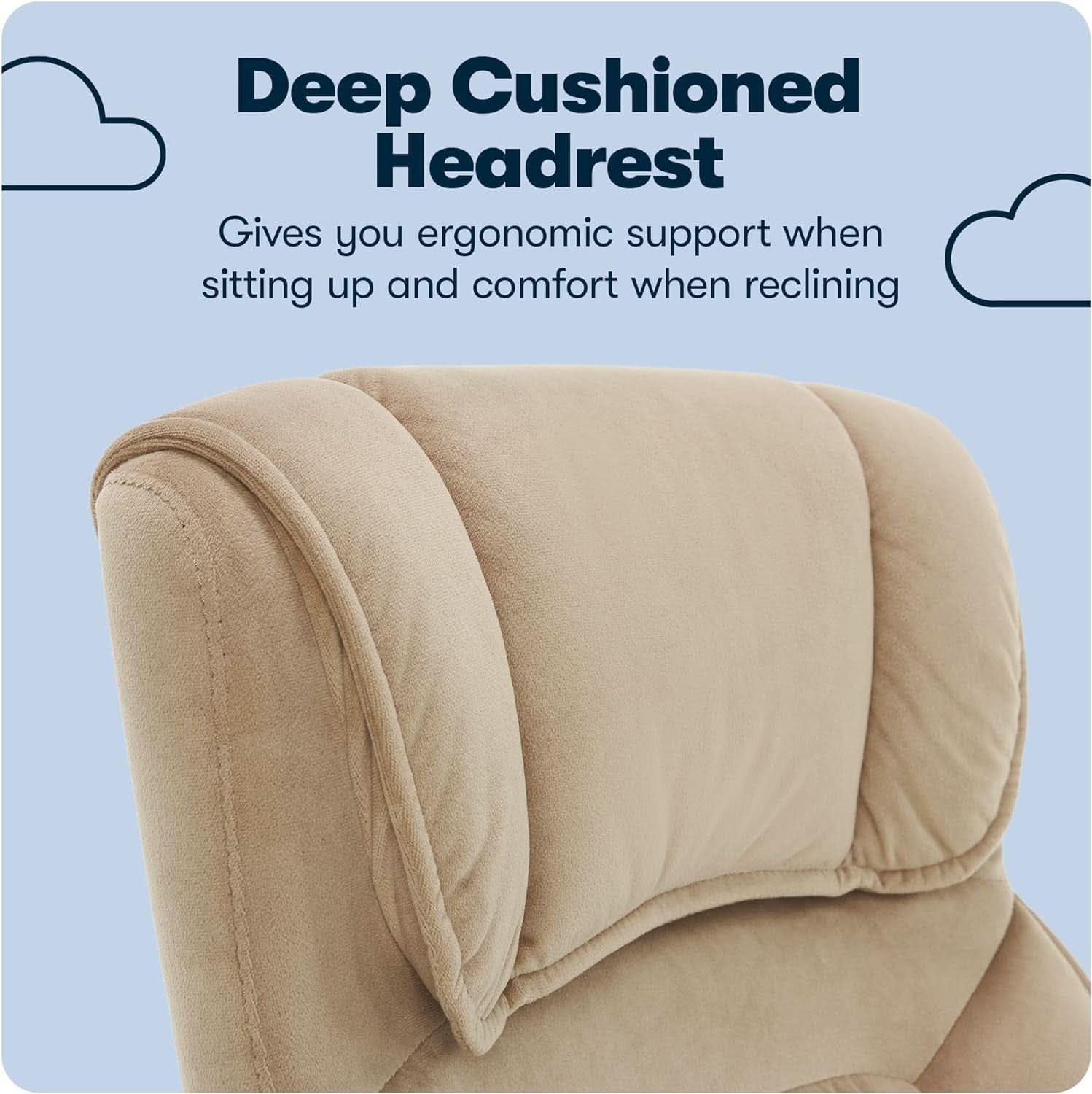 Hannah Executive Ergonomic Office Chair With Lumbar Support Beige Microfiber